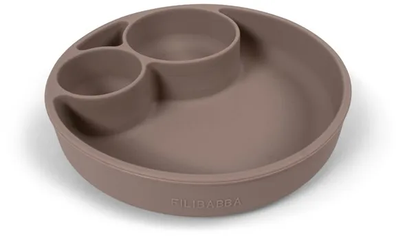 Filibabba Silikon-Teller mit Unterteilung - Warm Grey