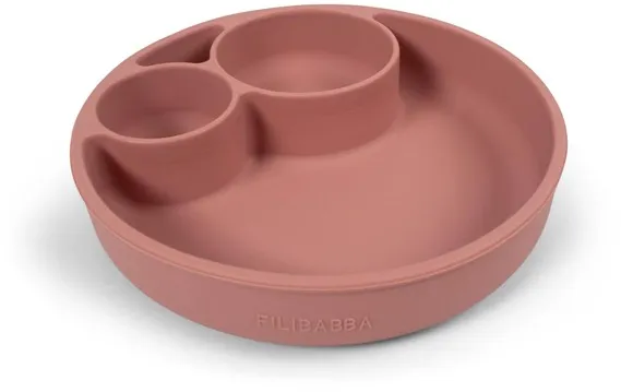Filibabba Silikon geteilte Teller - Rose