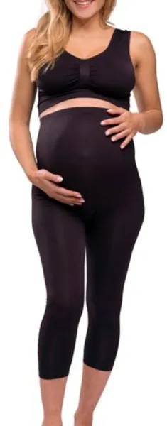 Umstandsleggings mit Stütze 3/4 Länge schwarz - Xlarge