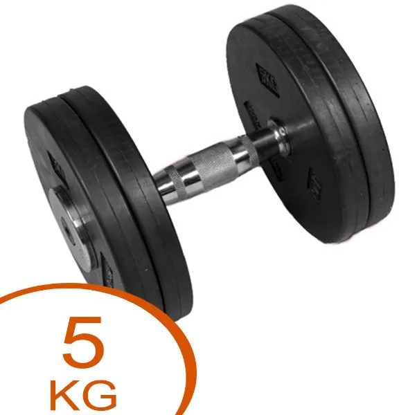 Eurosport Feste Gummischeiben-Hantel 5kg (1 Stk)