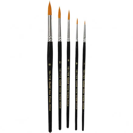 Gold Line Pinsel, Nr. 1-18, L: 2-7 mm, rund, 5 Stk.