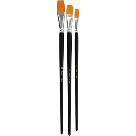 Gold Line Pinsel, L: 30–33 cm, B: 12–20 mm, flach, 3 Stk / 1 Pkg.