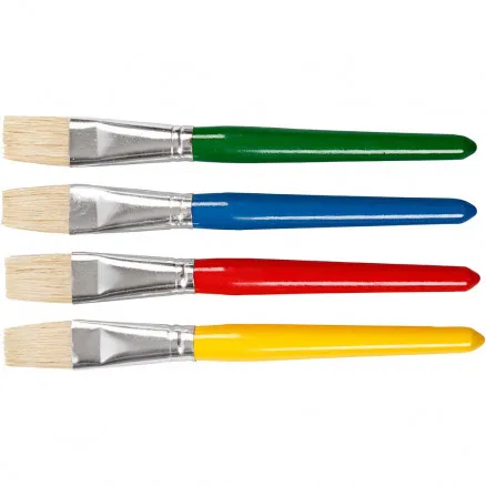Kinderpinsel, flach, L: 19 cm, B: 20 mm, 4 Stk. / 1 Pkg.