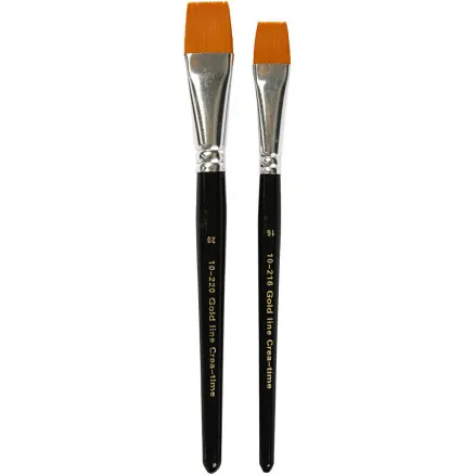 Gold Line -Pinsel, Nr. 16+20, L: 17+24 mm, flach, 2 Stk.