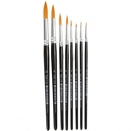 Gold Line -Pinsel, Nr. 0–22, L: 1,5–8 mm, rund, 8 Stk.