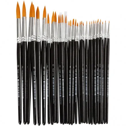 Gold Line Pinsel, L: 17–21,5 cm, B: 1–7 mm, rund, 36 Stk / 1 Pkg.